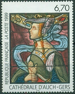 Франция, 1999, Витраж, 1 марка